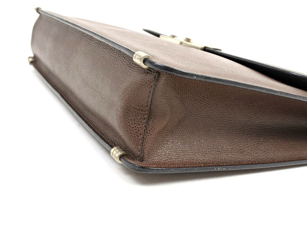 【中古】アンドレア ダミコ Andrea DAMICO レザー ブリーフケース ブラウン【 状態ランクC 】【 メンズ 】