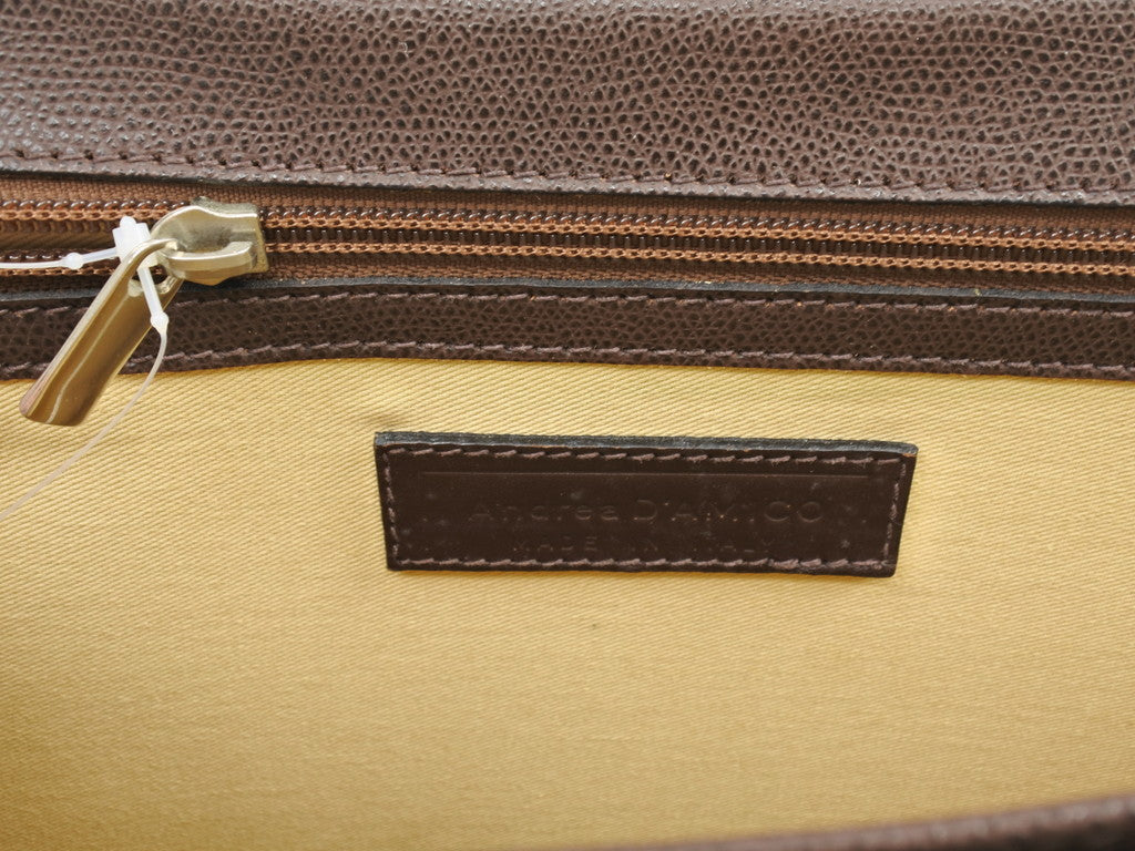 【中古】アンドレア ダミコ Andrea DAMICO レザー ブリーフケース ブラウン【 状態ランクC 】【 メンズ 】