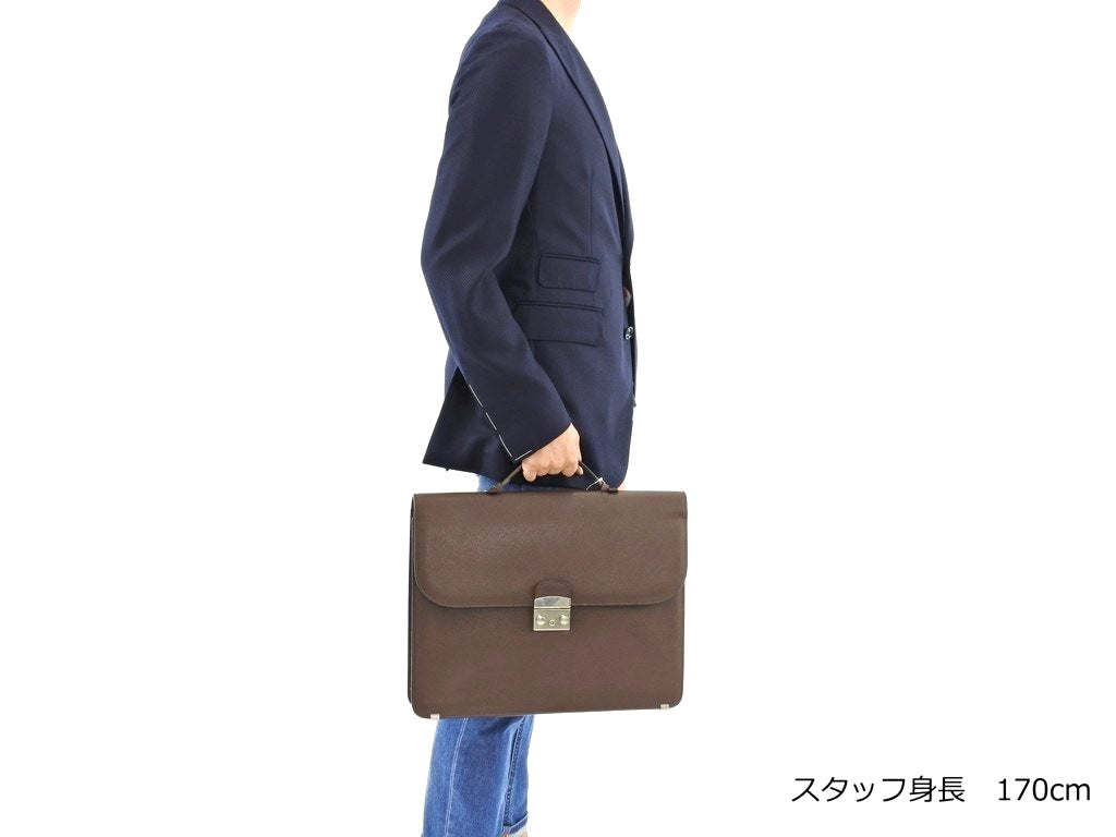 【中古】アンドレア ダミコ Andrea DAMICO レザー ブリーフケース ブラウン【 状態ランクC 】【 メンズ 】