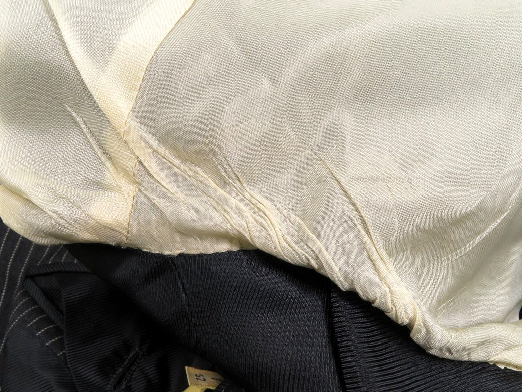 【中古】チェーザレ アットリーニ Cesare Attolini ストライプ柄 ウール 3つボタンスーツ チャコールグレーxホワイト【サイズ52】【GRY】【A/W】【状態ランクB】【メンズ】