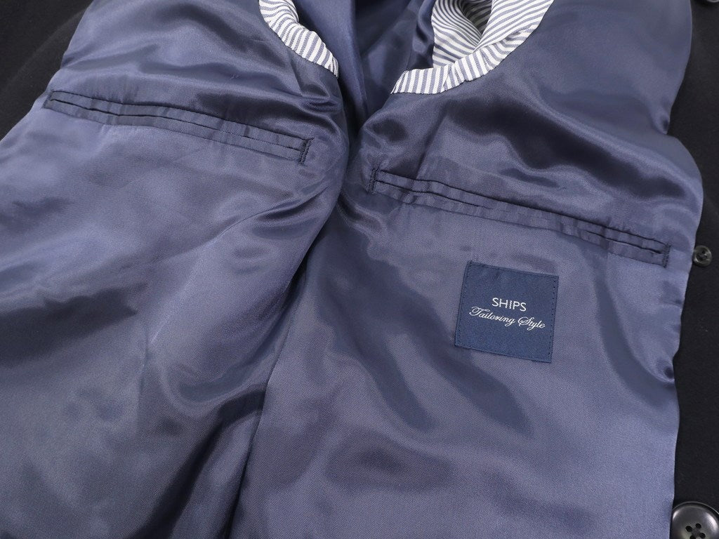 【中古】シップス SHIPS カシミア混ウールナイロン ダブルブレステッドコート ネイビー【サイズS】【NVY】【A/W】【状態ランクB】【メンズ】【10303-955578】
