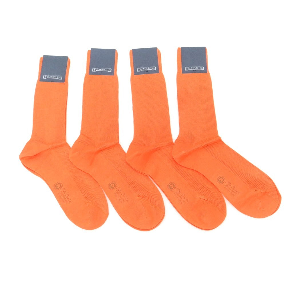 【新品】タイユアタイ TIE YOUR TIE Filo Scozia ソックス 4足セット オレンジ【 10.5 】【 状態ランクN 】【 メンズ 】