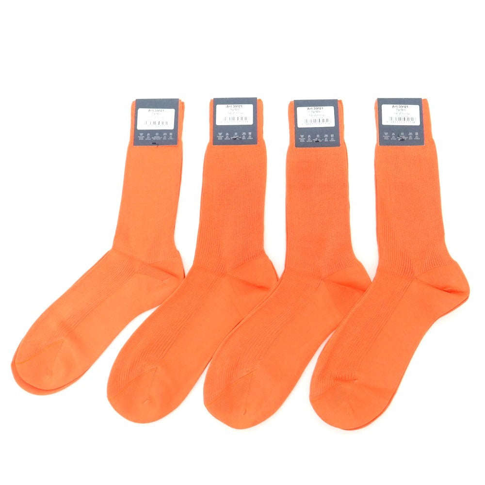 【新品】タイユアタイ TIE YOUR TIE Filo Scozia ソックス 4足セット オレンジ【 10.5 】【 状態ランクN 】【 メンズ 】
