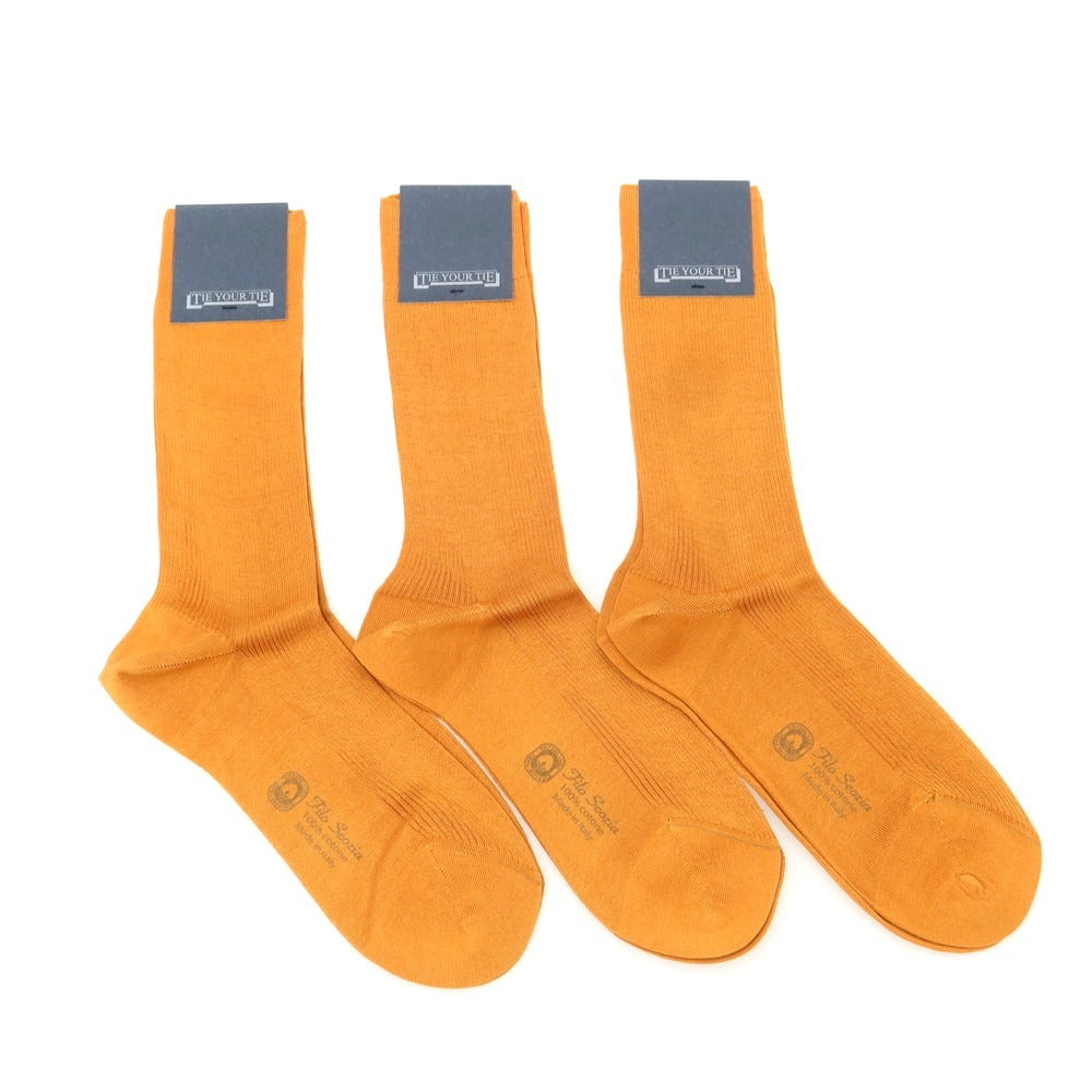 【新品】タイユアタイ TIE YOUR TIE Filo Scozia ソックス 3足セット キャメル【 10 】【 状態ランクN 】【 メンズ 】