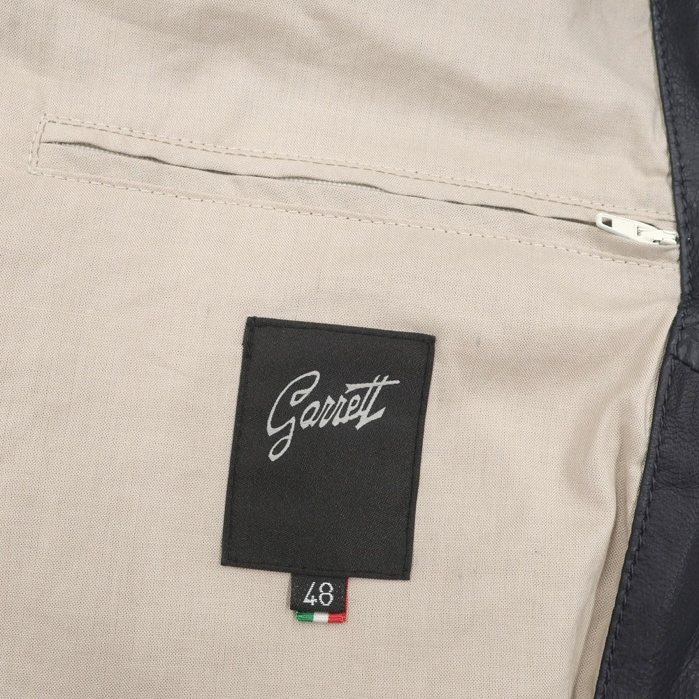 【中古】ギャレット GARRETT ジップアップ スタンドカラー レザーブルゾン ジャケット ダークネイビー【サイズ48】【NVY】【A/W】【状態ランクA】【メンズ】【768992】