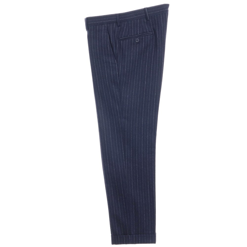 【中古】デペトリロ DE PETRILLO ウール ストライプ 3つボタンスーツ ネイビー【 44 Drop7 】【 状態ランクC 】【 メンズ 】