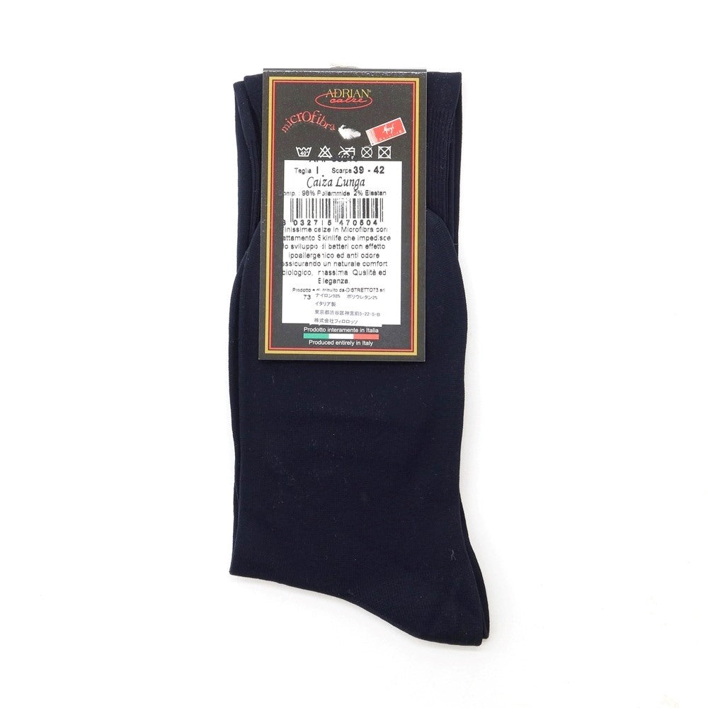 【新品】アドリアン ADRIAN メリル スキンライフ ソックス ネイビー(スムース)【サイズTaglia.(39-42)】【 状態ランクN 】【 メンズ 】