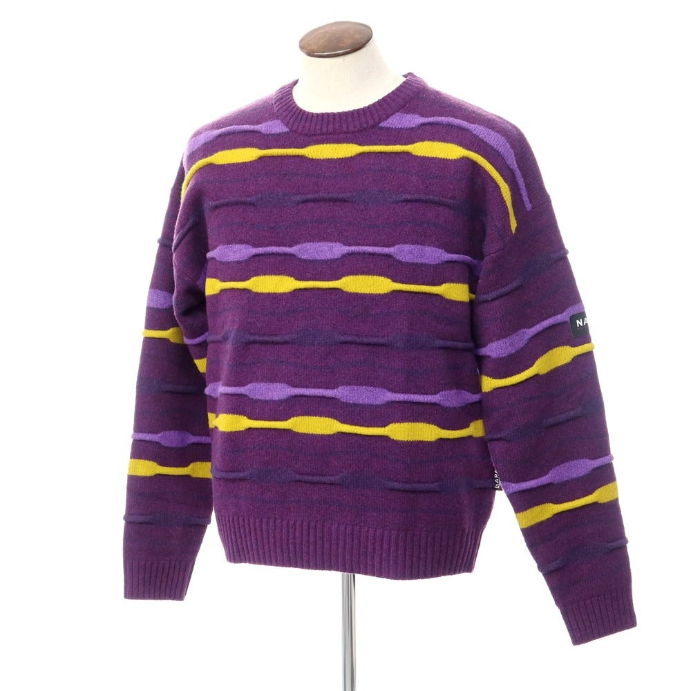 【中古】【未使用】ナパ バイ マーティンローズ NAPA BY MARTINE ROSE ウールナイロン ニット パープルxイエロー系【 L 】【 状態ランクS 】【 メンズ 】