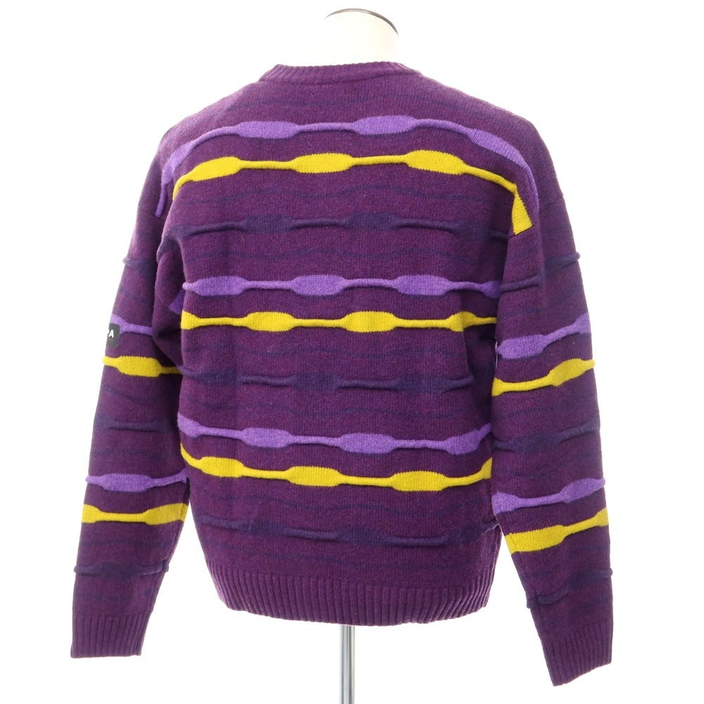 【中古】【未使用】ナパ バイ マーティンローズ NAPA BY MARTINE ROSE ウールナイロン ニット パープルxイエロー系【 L 】【 状態ランクS 】【 メンズ 】