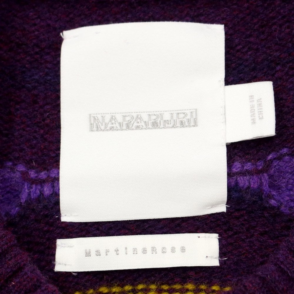 【中古】【未使用】ナパ バイ マーティンローズ NAPA BY MARTINE ROSE ウールナイロン ニット パープルxイエロー系【 L 】【 状態ランクS 】【 メンズ 】