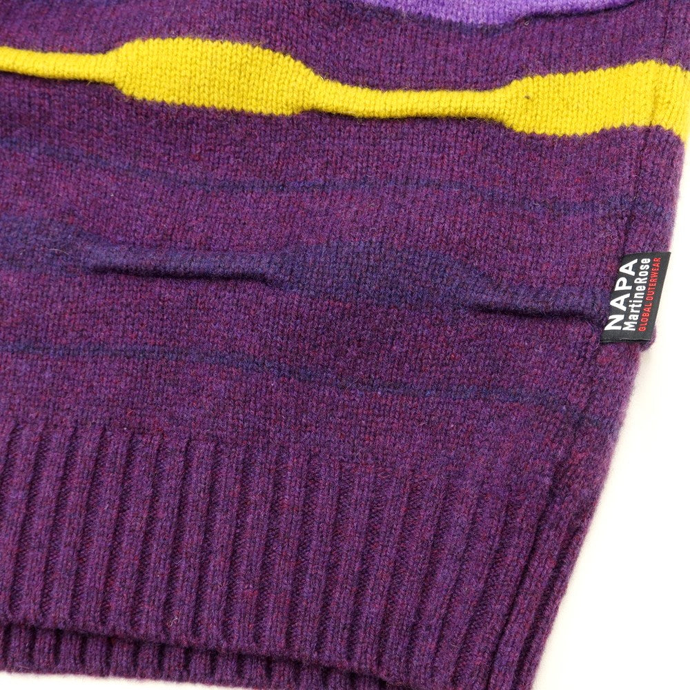 【中古】【未使用】ナパ バイ マーティンローズ NAPA BY MARTINE ROSE ウールナイロン ニット パープルxイエロー系【 L 】【 状態ランクS 】【 メンズ 】