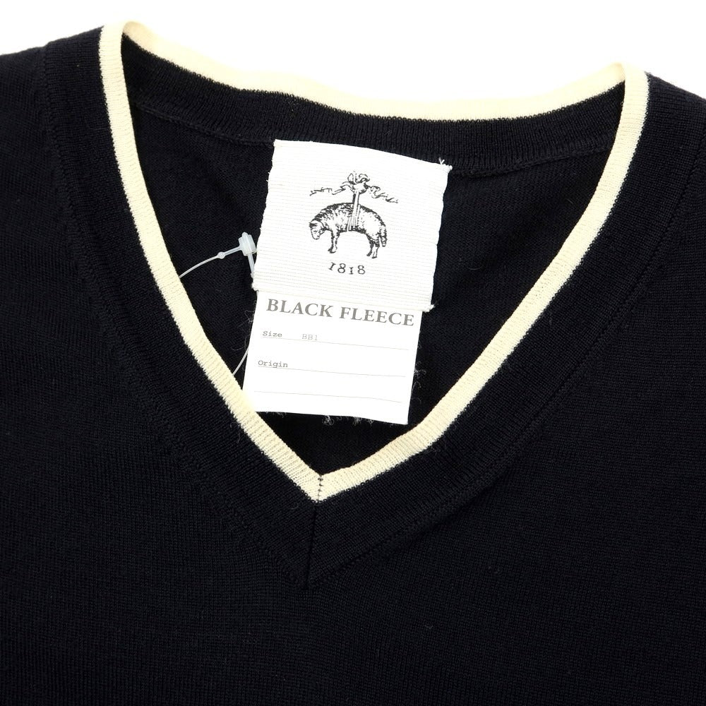 【中古】ブラックフリースバイ ブルックスブラザーズ BLACK FLEECE BY Brooks Brothers ウール系 Vネック プルオーバーニット ネイビー【 BB1 】【 状態ランクB 】【 メンズ 】