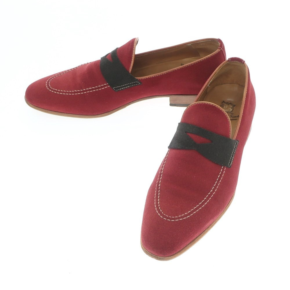 【中古】ベッタニン アンド ベントゥーリ BETTANIN & VENTURI スエード コインローファー レッドxブラック【サイズ8】【RED】【S/S/A/W】【状態ランクB】【メンズ】【759780】