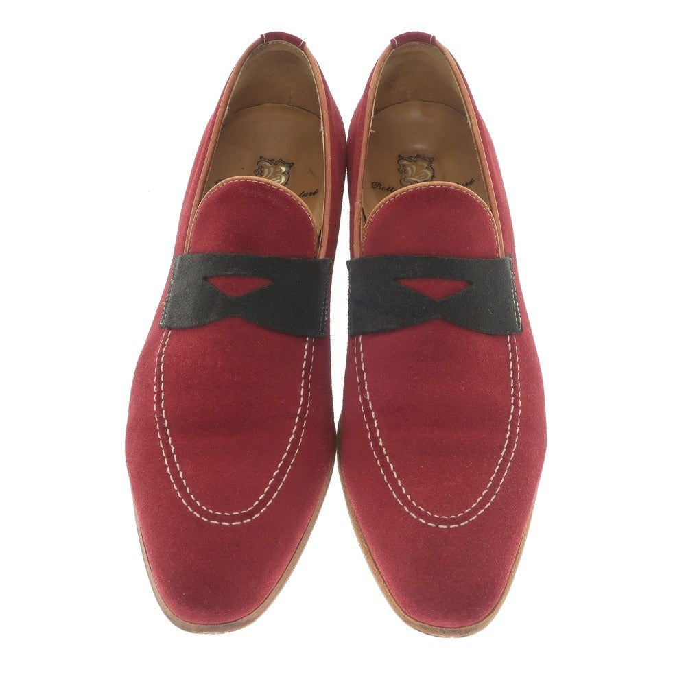 【中古】ベッタニン アンド ベントゥーリ BETTANIN & VENTURI スエード コインローファー レッドxブラック【サイズ8】【RED】【S/S/A/W】【状態ランクB】【メンズ】【759780】