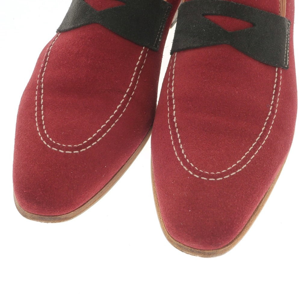 【中古】ベッタニン アンド ベントゥーリ BETTANIN & VENTURI スエード コインローファー レッドxブラック【サイズ8】【RED】【S/S/A/W】【状態ランクB】【メンズ】【759780】