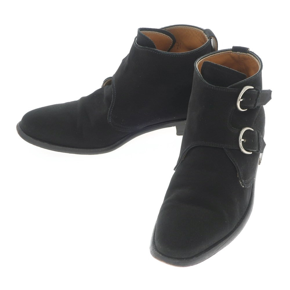 【中古】ベッタニン アンド ベントゥーリ BETTANIN & VENTURI スエード ダブルモンクブーツ ブラック【 8.5 】【 状態ランクB 】【 メンズ 】