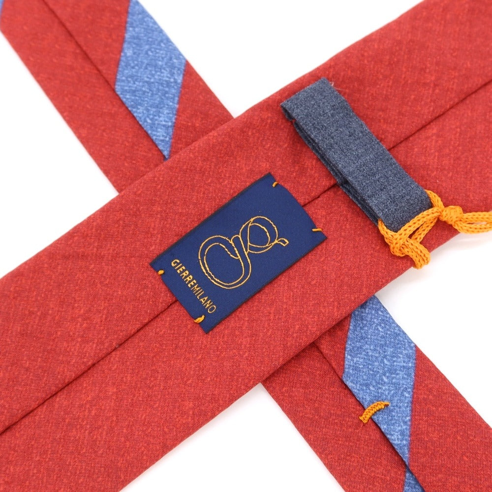 【新品】ジエレ GIERRE コットンシルク 無地ネクタイ レッド【 状態ランクN 】【 メンズ 】