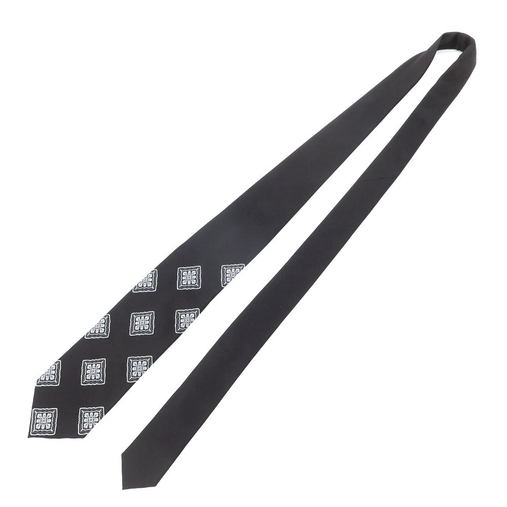 【新品】ジエレ GIERRE シルク 小紋柄ネクタイ ブラックxホワイト【 状態ランクN 】【 メンズ 】
