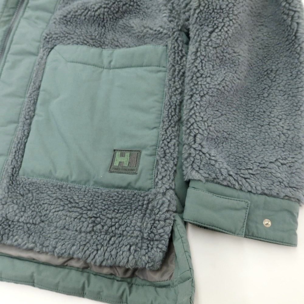 【中古】ヘリーハンセン HELLY HANSEN アクリル系 ポリエステル 中綿 フリースジャケット ブルゾン ブルーグリーン系【サイズM】【GRN】【A/W】【状態ランクB】【メンズ】
