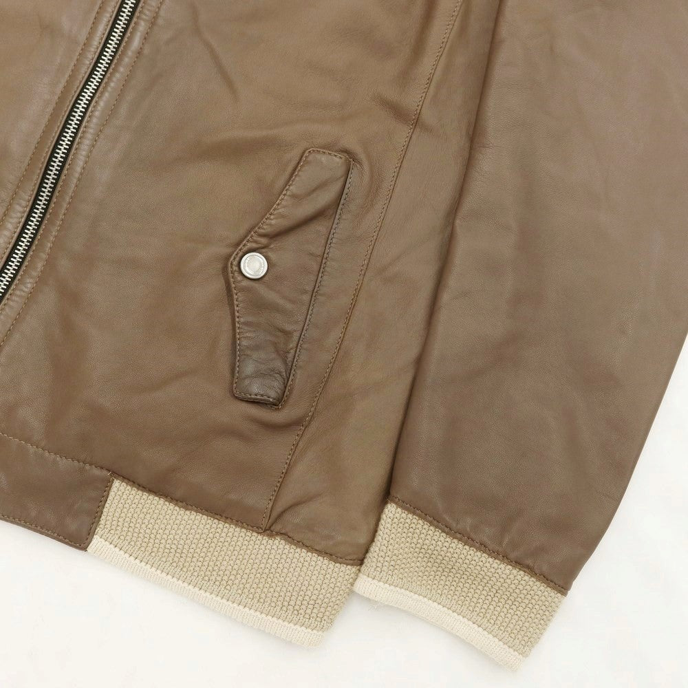 【中古】デラン Delan レザージャケット ブルゾン ブラウン系【サイズ50】【BRW】【A/W】【状態ランクB】【メンズ】