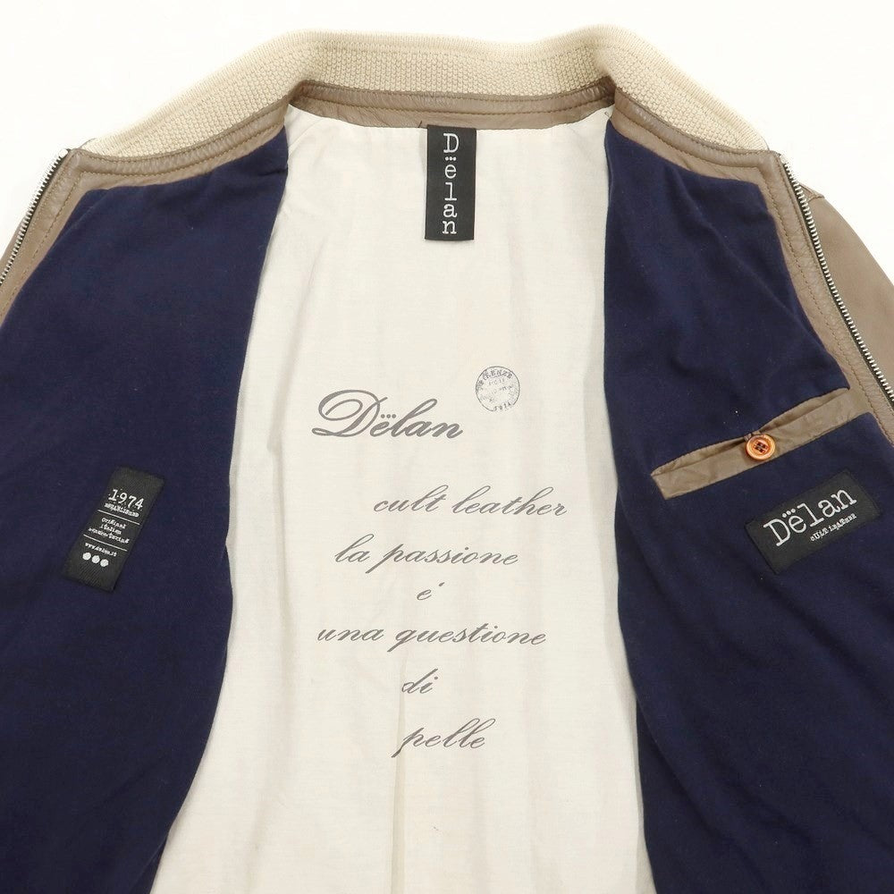 【中古】デラン Delan レザージャケット ブルゾン ブラウン系【サイズ50】【BRW】【A/W】【状態ランクB】【メンズ】