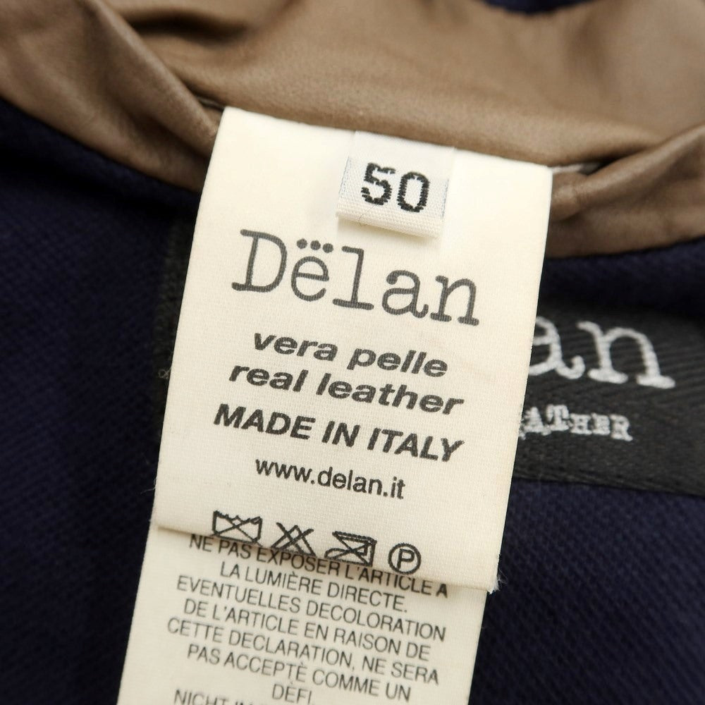 【中古】デラン Delan レザージャケット ブルゾン ブラウン系【サイズ50】【BRW】【A/W】【状態ランクB】【メンズ】