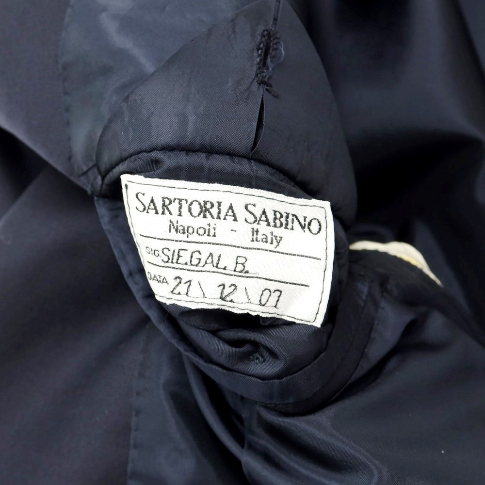 【中古】サルトリア サビーノ SARTORIA SABINO ウール 2つボタンスーツ ネイビー【 表記なし(L位) 】【 状態ランクC 】【 メンズ 】