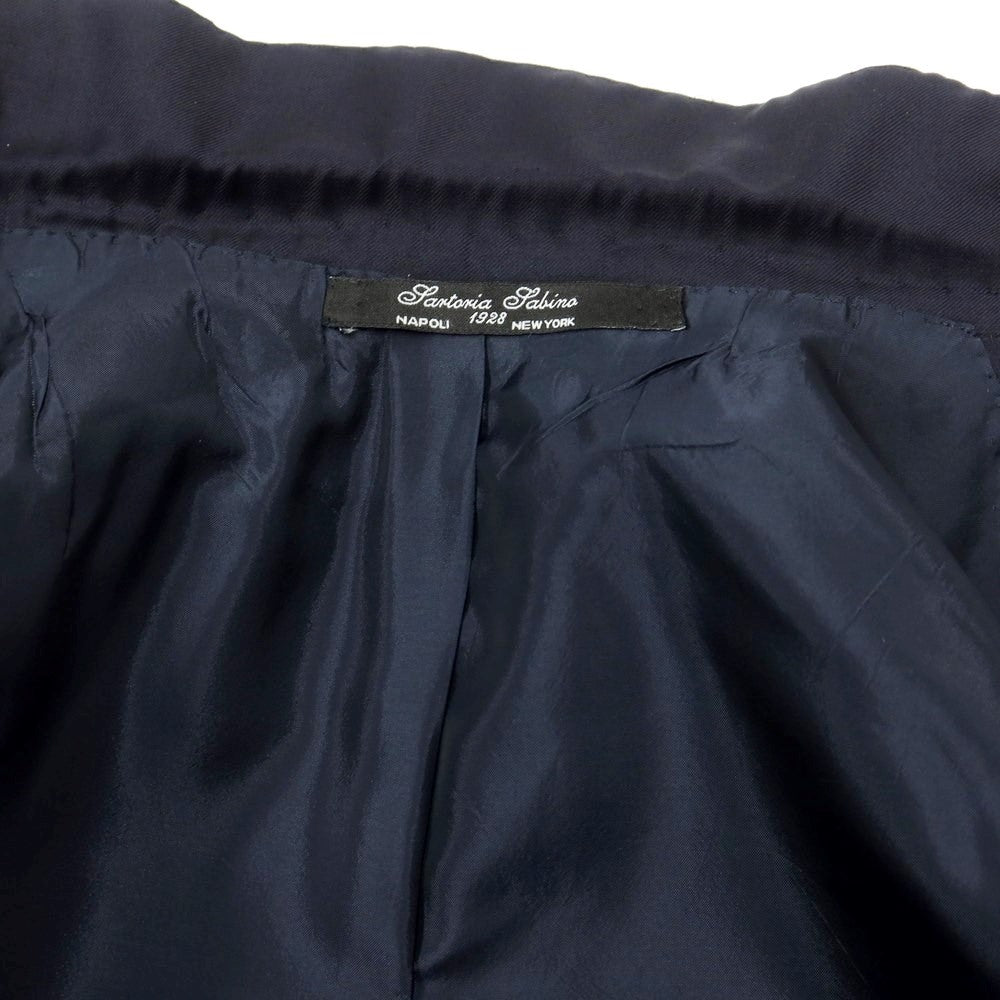 【中古】サルトリア サビーノ SARTORIA SABINO ウール 2つボタンスーツ ネイビー【 表記なし(L位) 】【 状態ランクC 】【 メンズ 】