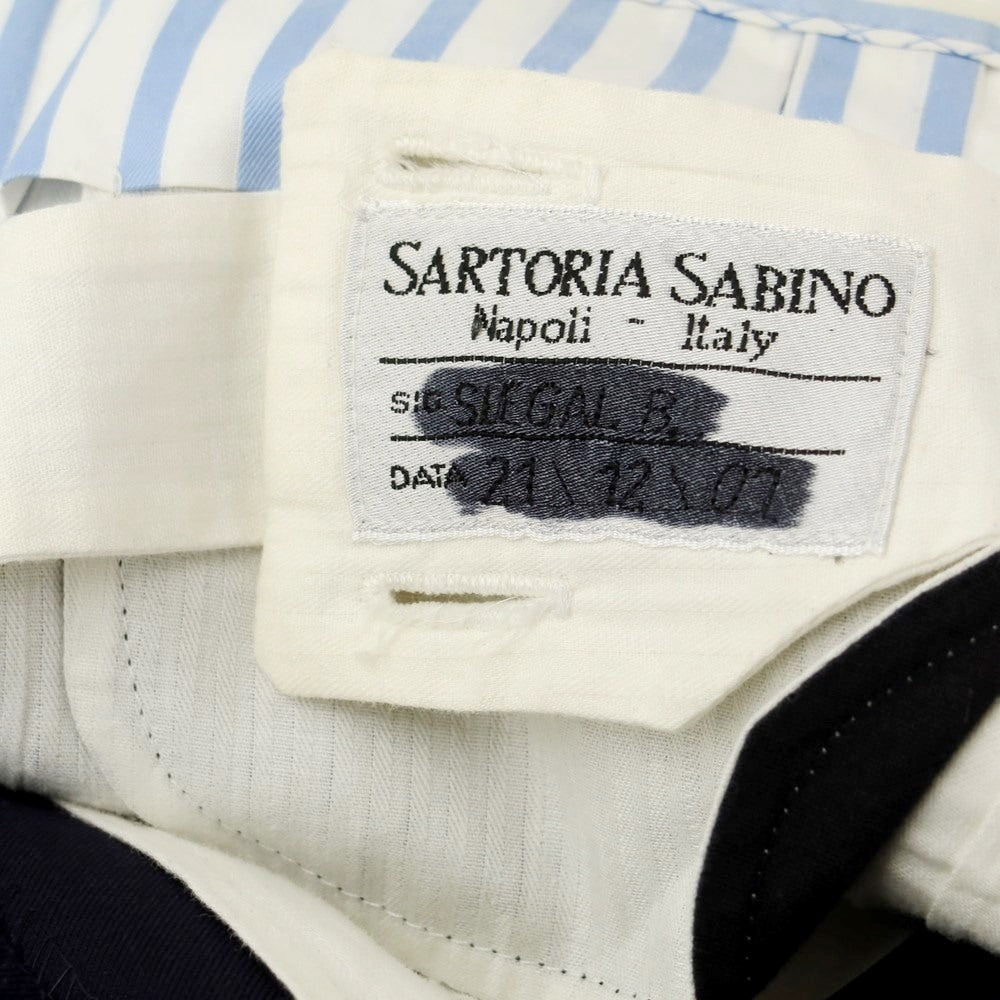 【中古】サルトリア サビーノ SARTORIA SABINO ウール 2つボタンスーツ ネイビー【 表記なし(L位) 】【 状態ランクC 】【 メンズ 】
