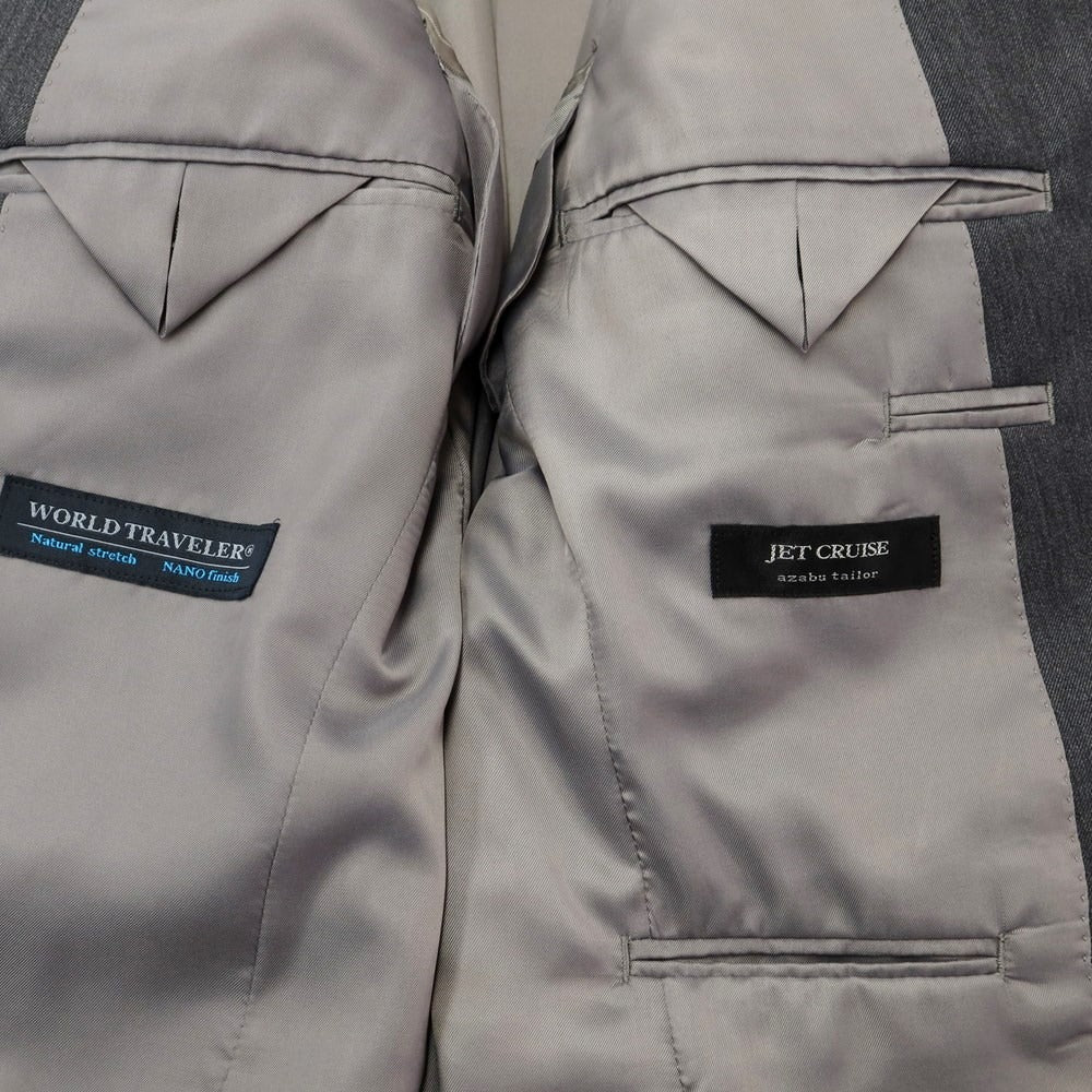 【中古】アザブテーラー azabu tailor ウール セットアップ 2つボタンスーツ ダークグレー【 40/73 】【 状態ランクB 】【 メンズ 】