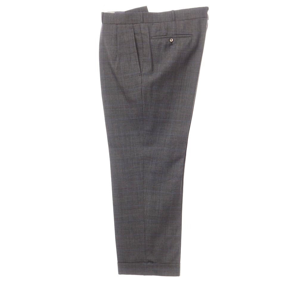 【中古】ファーラン & ハーヴィー FALLAN & HARVEY ウール系 チェック セットアップ 2つボタンスーツ グレーxブルー【 表記なし(XL位)/94 】【 状態ランクD 】【 メンズ 】