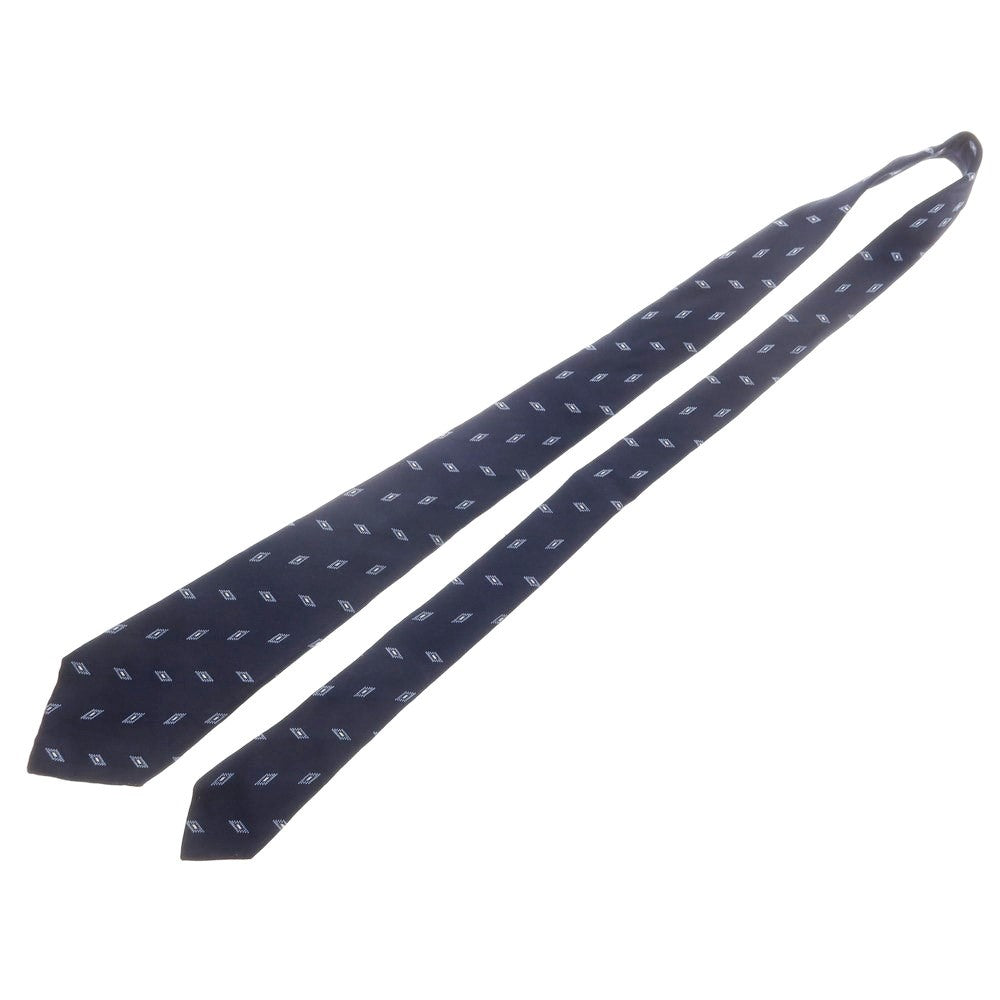 【中古】バルバ BARBA クワトロピエゲ シルク 小紋柄ネクタイ ネイビーxブルー【サイズ-】【NVY】【S/S/A/W】【状態ランクB】【メンズ】【759184】