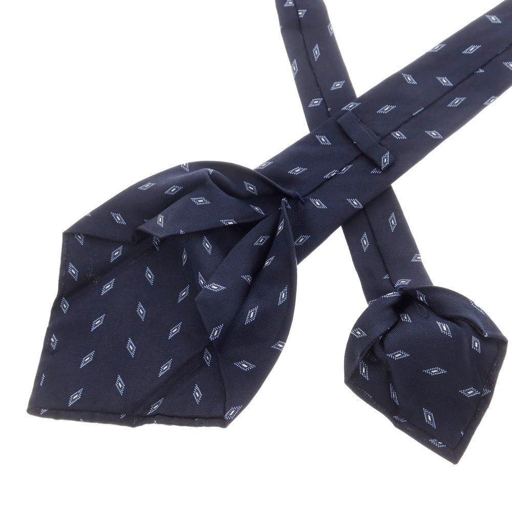 【中古】バルバ BARBA クワトロピエゲ シルク 小紋柄ネクタイ ネイビーxブルー【サイズ-】【NVY】【S/S/A/W】【状態ランクB】【メンズ】【759184】