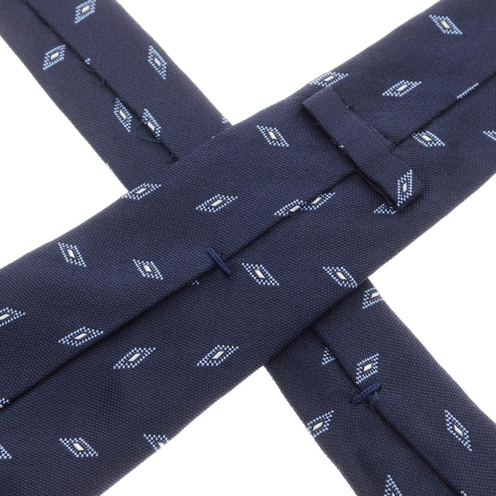 【中古】バルバ BARBA クワトロピエゲ シルク 小紋柄ネクタイ ネイビーxブルー【サイズ-】【NVY】【S/S/A/W】【状態ランクB】【メンズ】【759184】