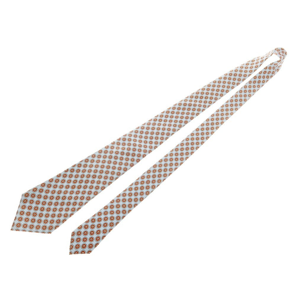 【中古】バルバ BARBA クワトロピエゲ シルク 小紋柄ネクタイ ライトブルーxオレンジ【サイズ-】【BLU】【S/S/A/W】【状態ランクB】【メンズ】【759184】