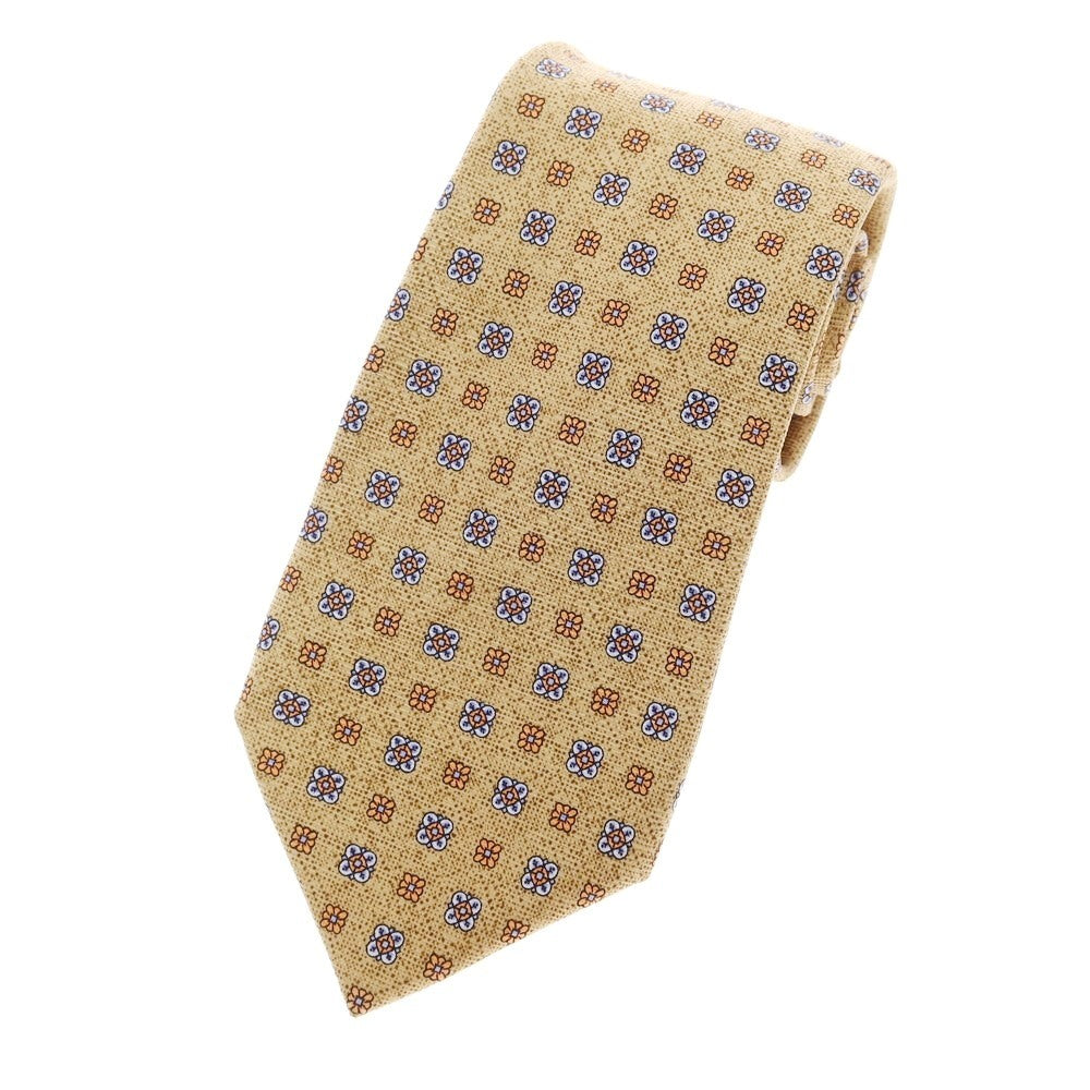 【中古】マタビシ Mattabisch シルク 小紋柄ネクタイ ライトブラウンxオレンジ【 状態ランクA 】【 メンズ 】