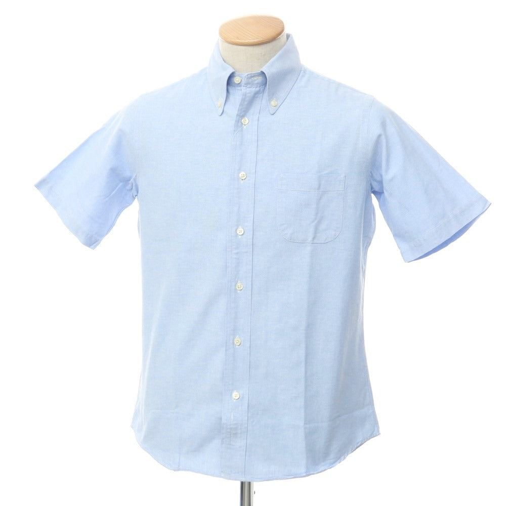 【中古】インディビジュアライズドシャツ INDIVIDUALIZED SHIRTS コットン ボタンダウン 半袖シャツ ライトブルー【サイズ