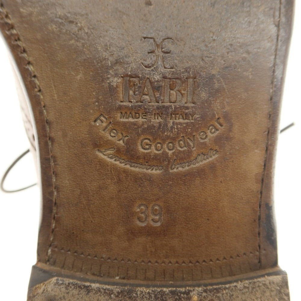 【中古】ファビ FABI ウイングチップ ドレスシューズ ブラウン【 39 】【 状態ランクB 】【 メンズ 】