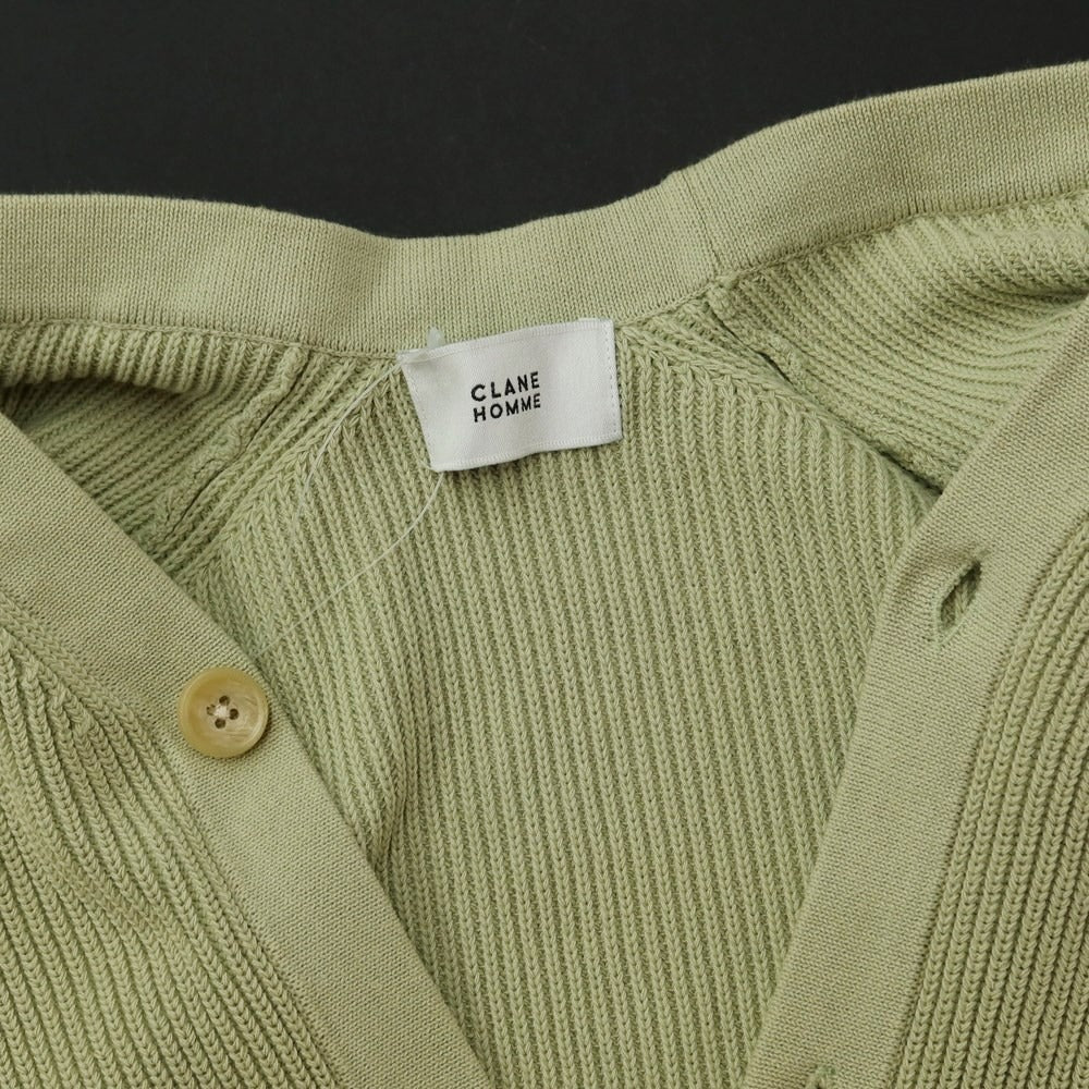 【中古】クラネ オム CLANE HOMME ミドルゲージコットンポリエステル カーディガン ライトグリーン系【 2 】【 状態ランクC 】【 メンズ 】