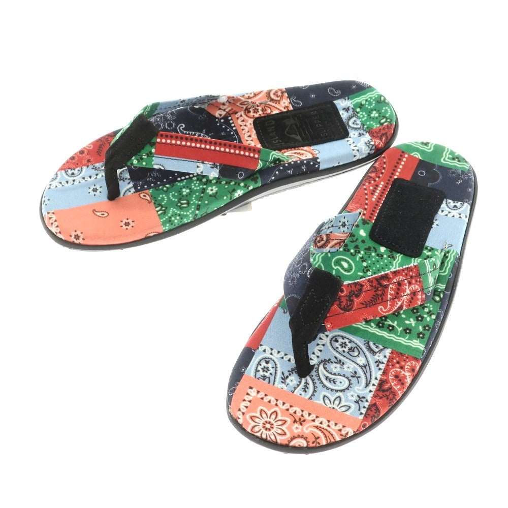 【中古】【未使用】アイランドスリッパ ISLAND SLIPPER BEAMS別注 バンダナ柄 トングサンダル マルチカラー【 8 】【 状