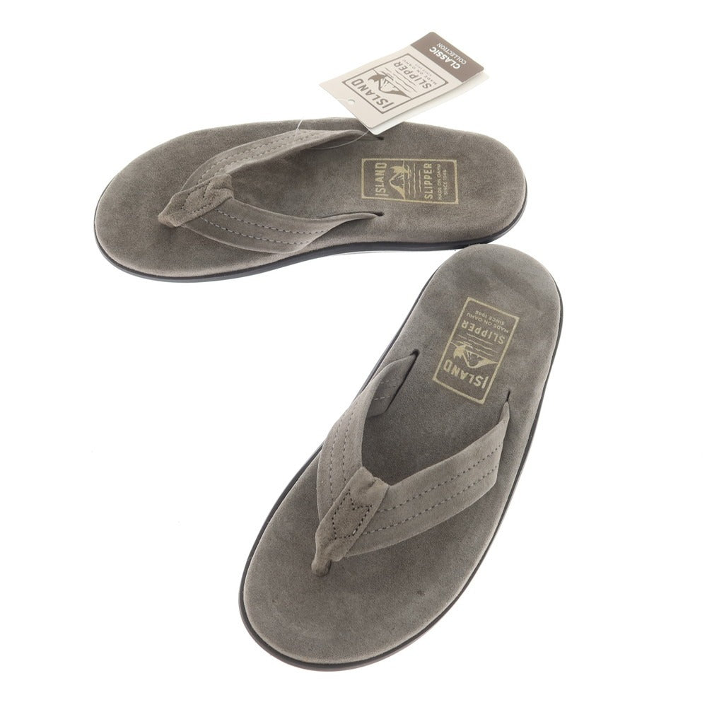 【中古】【未使用】アイランドスリッパ ISLAND SLIPPER スエード トングサンダル グレー【 7 】【 状態ランクS 】【 メンズ