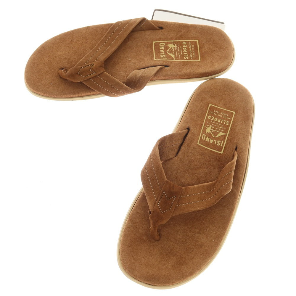 【中古】【未使用】アイランドスリッパ ISLAND SLIPPER スエード トングサンダル ブラウン【 8 】【 状態ランクS 】【 メンズ 】