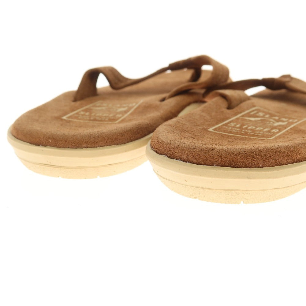 【中古】【未使用】アイランドスリッパ ISLAND SLIPPER スエード トングサンダル ブラウン【 8 】【 状態ランクS 】【 メンズ 】