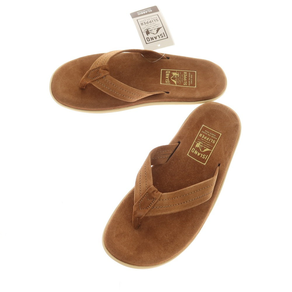 【中古】【未使用】アイランドスリッパ ISLAND SLIPPER スエード トングサンダル ブラウン【 10 】【 状態ランクS 】【 メ