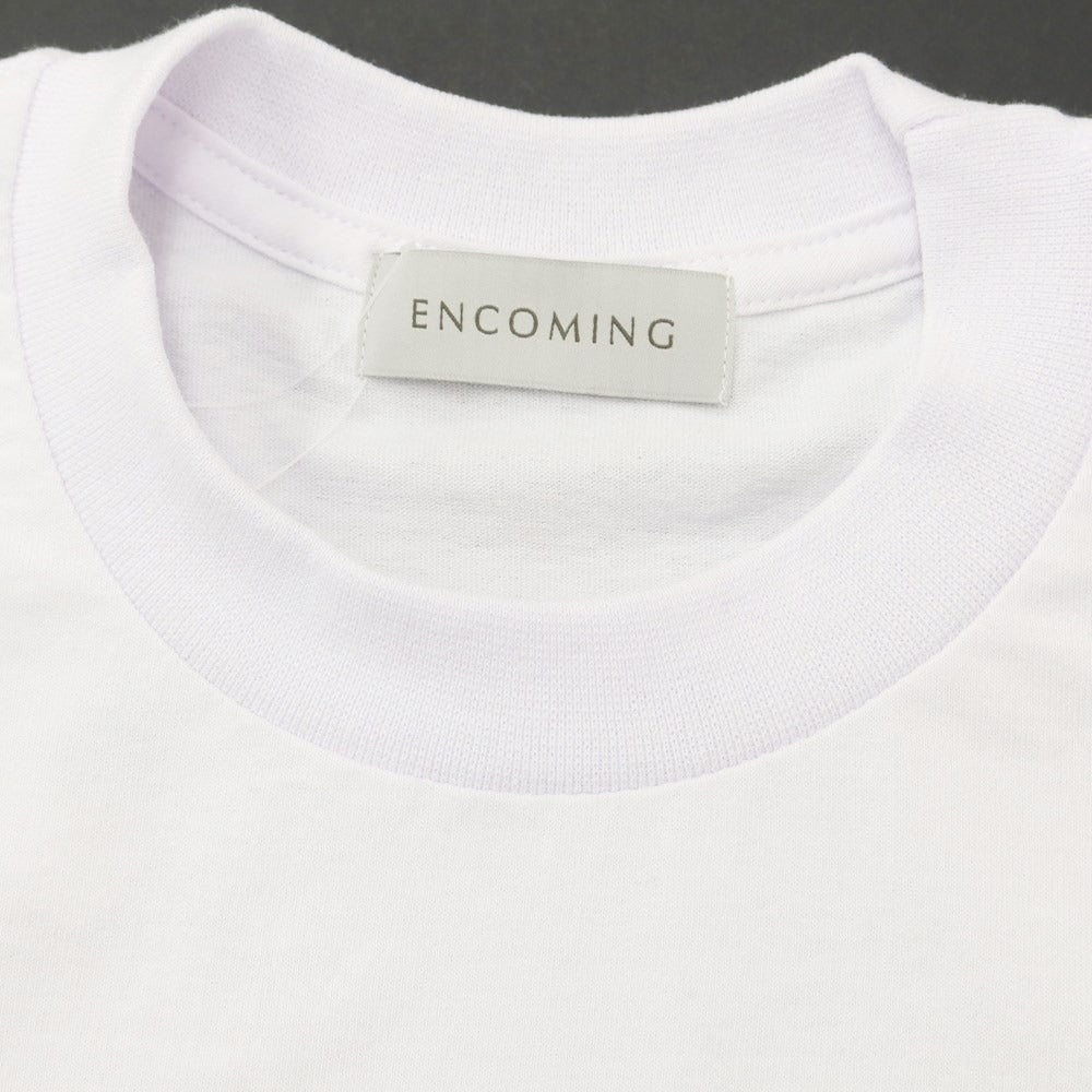 【中古】インカミング ENCOMING コットン系 プリント クルーネック 半袖Tシャツ ホワイト【 表記なし(L位) 】【 状態ランクB 】【 メンズ 】
