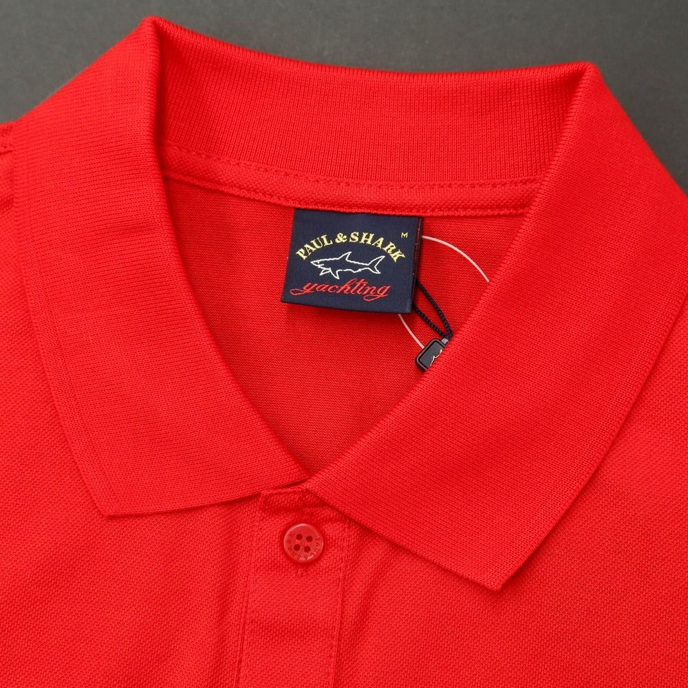 【新品】ポールアンドシャーク PAUL&SHARK コットン 半袖ポロシャツ レッド【サイズM】【RED】【S/S】【状態ランクN】【メンズ】【759385】