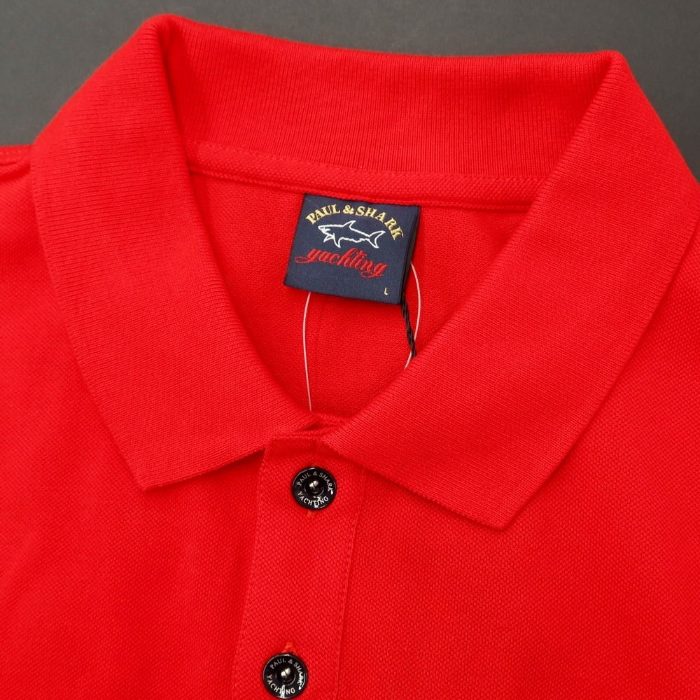 【新品】ポールアンドシャーク PAUL&SHARK コットン 半袖ポロシャツ レッド【サイズL】【RED】【S/S】【状態ランクN】【メンズ】【759382】