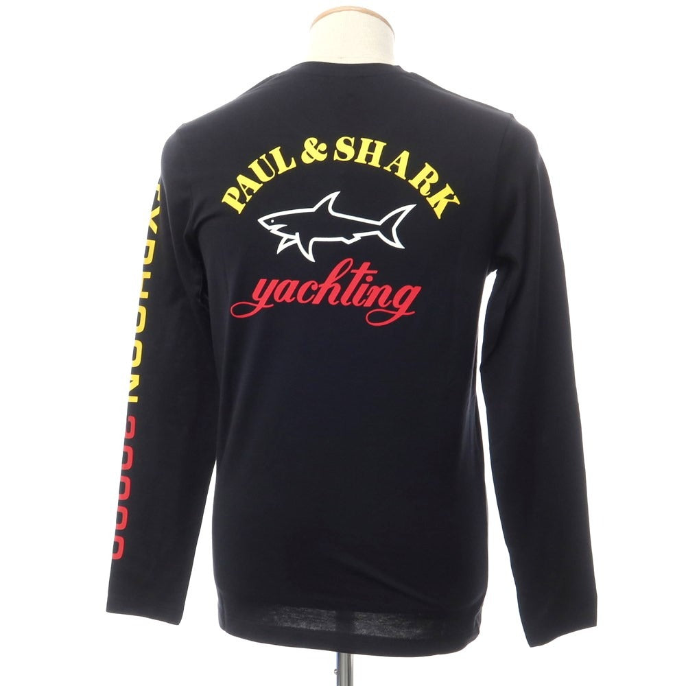 【新品】ポールアンドシャーク PAUL&SHARK プリント 長袖Tシャツ ブラック【 XS 】【 状態ランクN 】【 メンズ 】