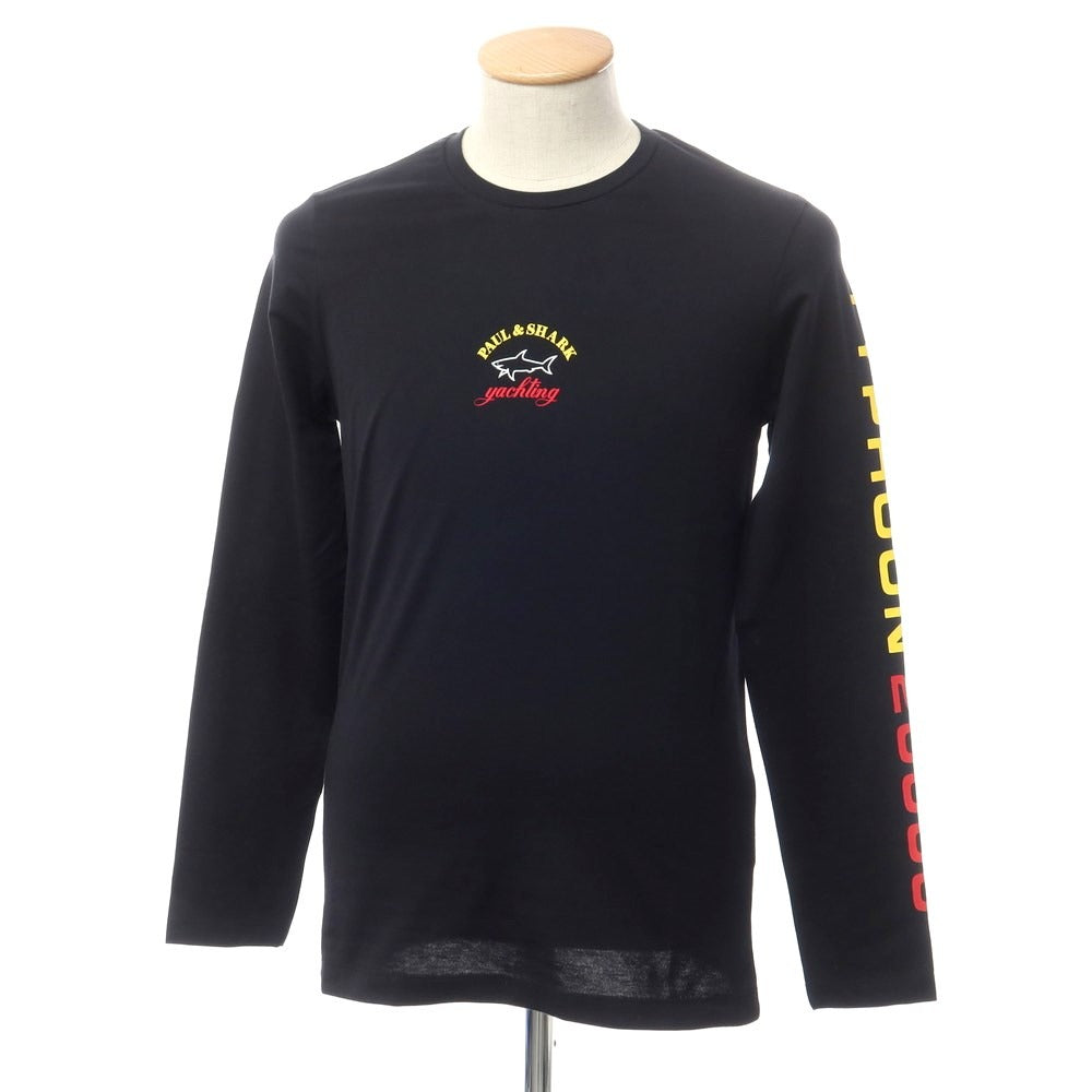 【新品】ポールアンドシャーク PAUL&SHARK プリント 長袖Tシャツ ブラック【 XS 】【 状態ランクN 】【 メンズ 】