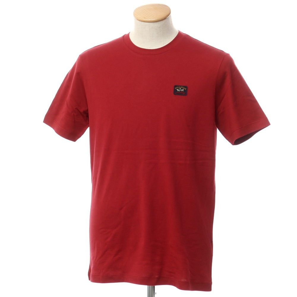 【新品】ポールアンドシャーク PAUL&SHARK ロゴワッペン 半袖Tシャツ マルーン【 S 】【 状態ランクN 】【 メンズ 】